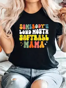 Somebody's Loud Mouth Softball Mama Funny Softball Mom women's shirts T-Shirt vintage graphic tees