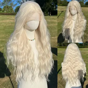 Smilco Platinum Blond  13x4  Lace Front Curly Wig – Luxurious Curly Texture, 26 Inch/SM9824