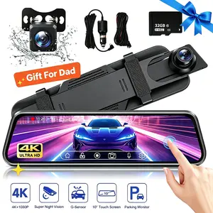 【FathersDayGift】KEPEAK 1080P HD Dash Cam with 10'' Touch Screen,Dual Front & Rear Cameras, Night Vision, Waterproof Backup Camera, 24H Parking Monitor, Parking Assistance,for Valentine’s Day Gift