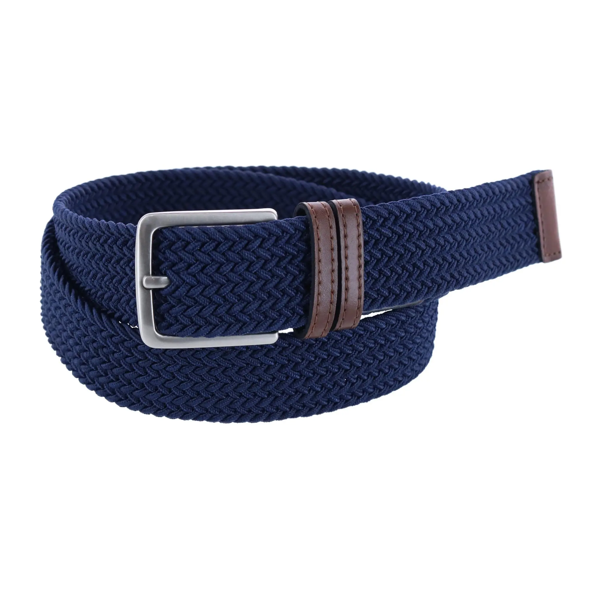 Dockers Men's Braided Elastic Web Double Loop Belt, Dress Belts, Stretchy Waist Belt, Adjustable Strap Belt