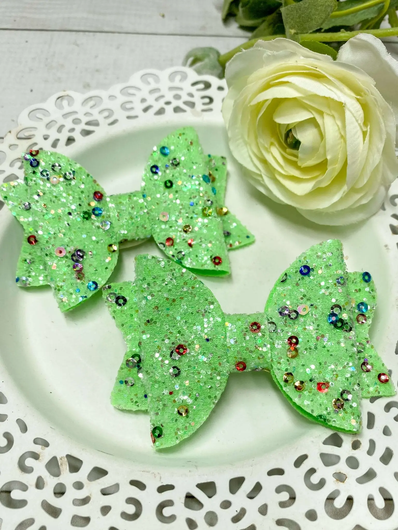 Glitter Bows - Set of 2 - Alligator Clip - 3 display picture 1