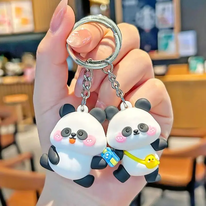 Cute Panda Keychain, Kawaii Animal Bag Charm for Backpack, Adorable Panda Keychain Gift for Girls, Kids & Panda Lovers