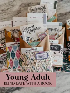 Young Adult Blind Date with a Book - Includes Stickers, Magnetic Bookmark, Bookmark Reading Log, and Annotating Tabs Bookish Blind Paper Gift Set Art