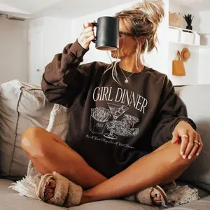 Girl Dinner Sweatshirt, Martini Cocktail Club Sweater, Girls Night Crewneck, Dinner Club, Trendy Girly Sweatshirt, Tini Time, Fries, Pizza