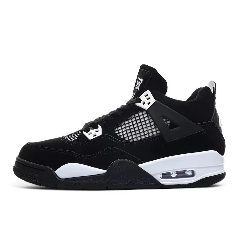Unisex Vintage Fashion Sports 4S Basketball Shoes Black White