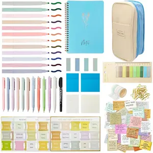 Study Supplies -  Journaling Kit with Tabs, Highlighter, Notebook, Pen Case, Sticky Notes and , Scripture Study Accessories for Women, Students, Beginner Christian Gifts