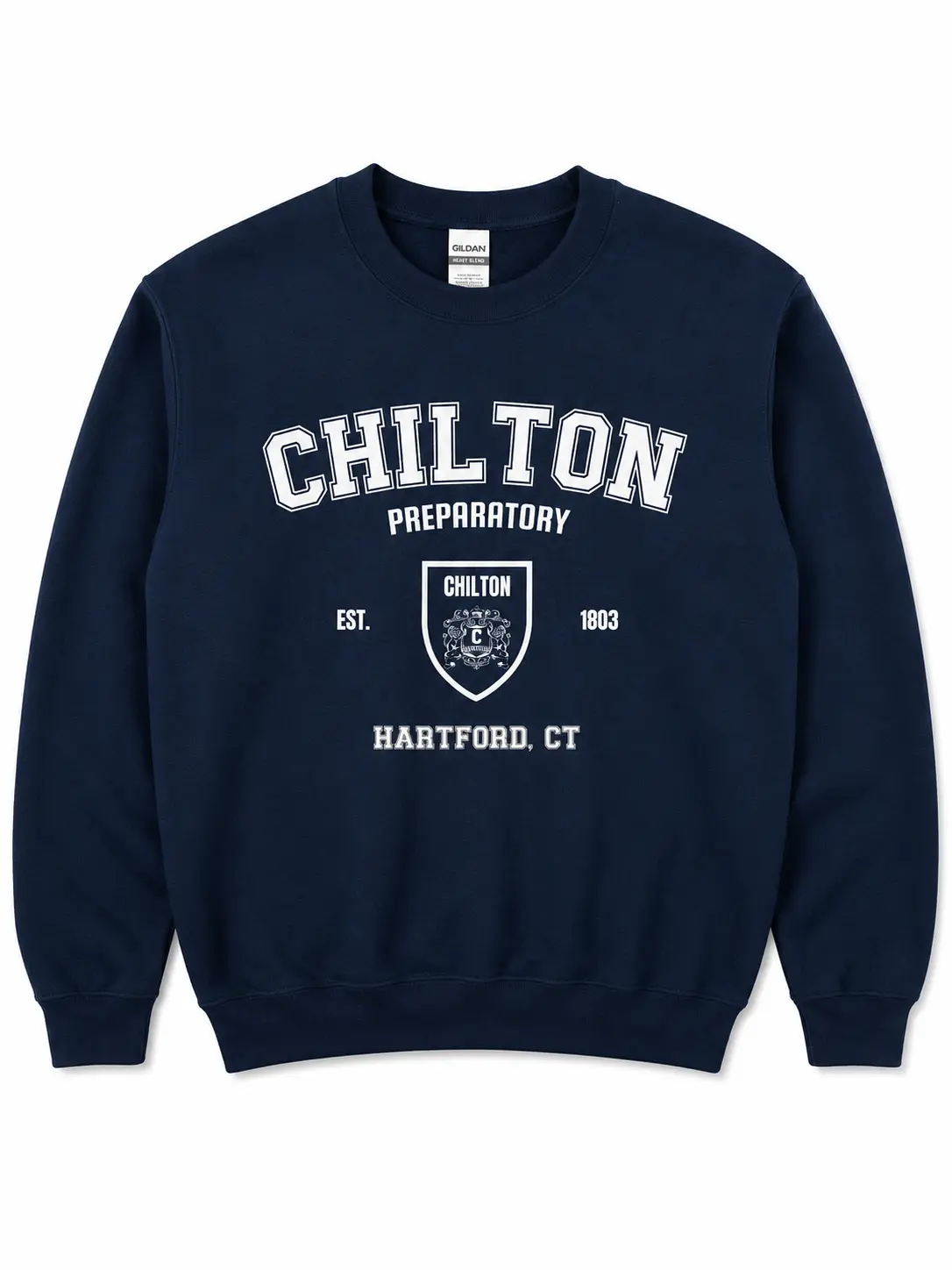 Chilton Sweatshirt, Prep School Graphic Crewneck, Gilmore Inspired Navy Sweatshirt, Preppy Fall Outfit, Gift for Her