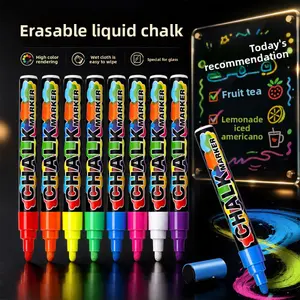 6/8/12/24 Colors Liquid Chalk Markers, Erasable Water-Based Chalk Pens for LED Boards, Glass & Windows, Bright Wet Erase Markers, Non-Toxic & Easy to Clean, Perfect for DIY Art, Cafe Menu, Party Decorations & Kids Drawing