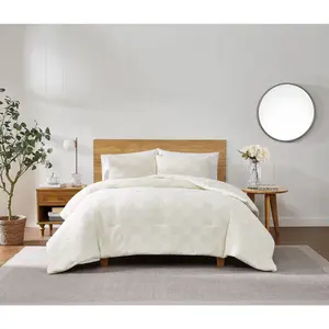 Truly Soft Textured Checkered Full/Queen 3-Piece Comforter Set