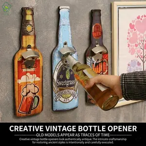 Retro-Style Creative Bottle Opener Elegant Restaurant Wall Decoration Bar/BBQ Restaurant Wall Hanging Personalized Bottle Opener