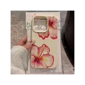 Flower Phone Case 1pc TPU Material Pink Hibiscus Flower Pattern Cell Phone Case Suitable For IPhone17/IPhone17 Air/IPhone17 Pro/IPhone17 Pro Max/16 Pro Max/15 Pro Max/14 Pro Max/13 Pro Max/12 Pro Max