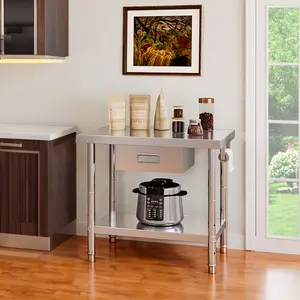 YITAMOTOR 36" × 24" Stainless Steel Table with Paper Towel Holder and Drawer, NSF Work Table with Drawer, Metal Table Prep Table for Home Kitchen Restaurant Garage Warehouse