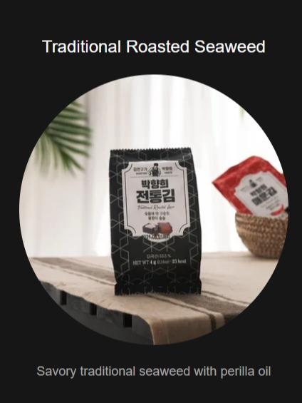Master Hee's Korean Traditional Korean Roasted Seaweed Snack – Crispy salty Seasoned Laver Sheets, 3 Packs