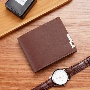 2026 Trendy Men's Short Bifold Wallet - Korean Style, Metal Edge Design, Slim Horizontal Purse, Multiple Card Slots, Large-Capacity Cash Compartment, Stylish Casual Carry for Daily Life, Work, Men's Wallet
