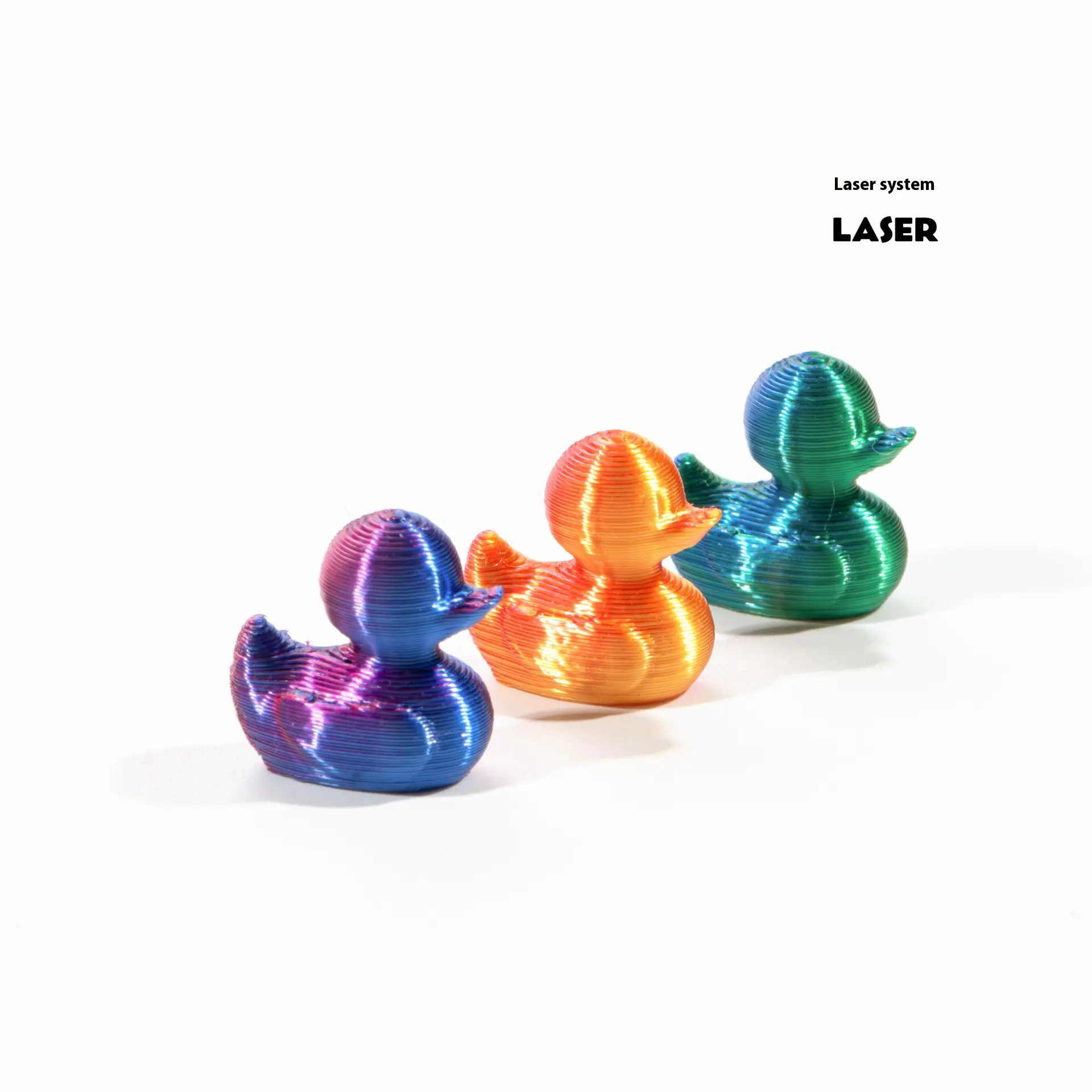 3D Printing 3 Pieces Mini Duck Statue - Anime Toy Theme Plastic Bulk Duckling Decorations, Shiny Gradient Colors, Suitable for Pot Plant Miniature Dec