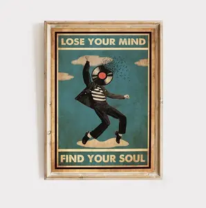 Vintage Poster - Fiction Lose Your Mind Find Your Soul Vintage Print  Cool Print Gift Idea Wall art poster print