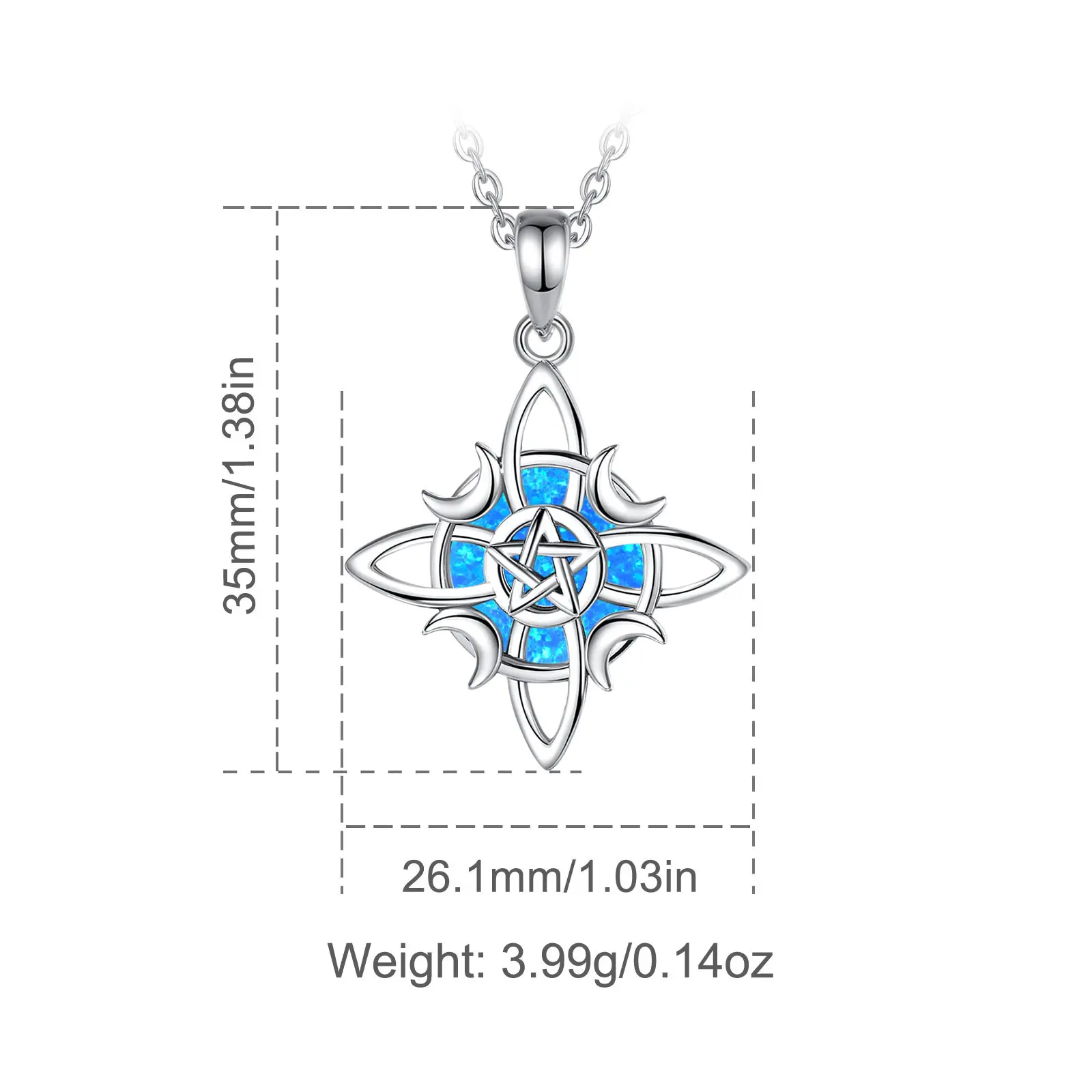 Blue Opal Star-Crescent Silver