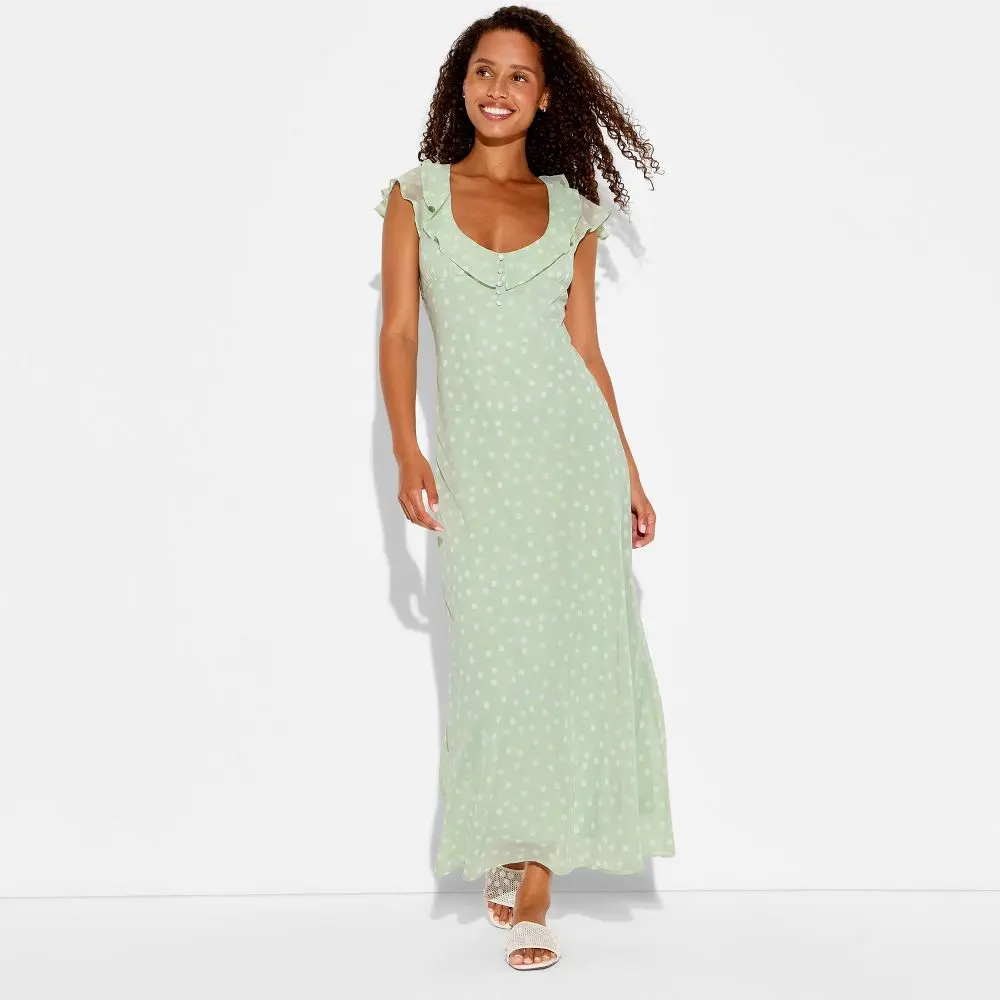 Women's Chiffon Ruffle Maxi Dress - Wild Fable