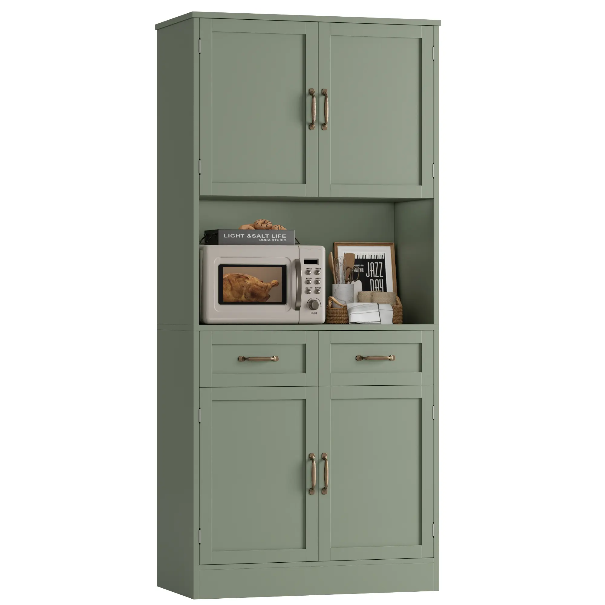 Green + Bronze Handles