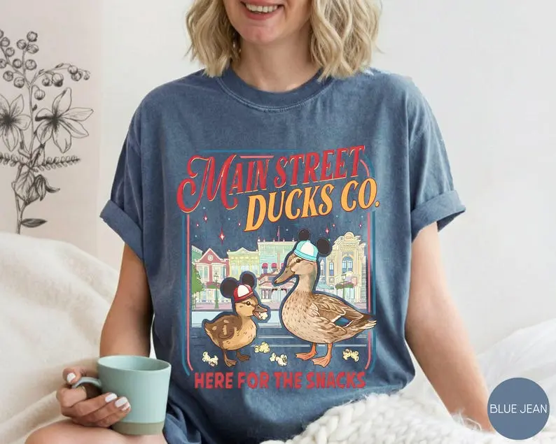 Funny Duck Shirt, Here for the Snacks Tee, Cute Duckling Top, Family Vacation Top, Animal Lover Gift