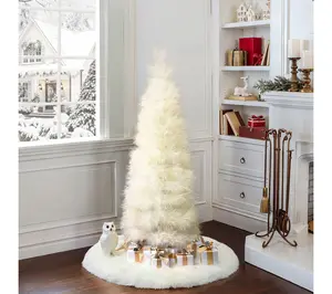 LuxenHome 5ft Slim Artificial Pampas Grass Tree in Ivory