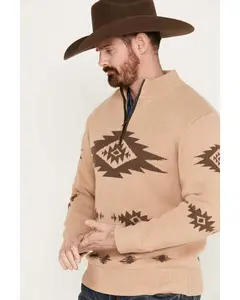 CINCH MEN'S 1/4 ZIP SOUTHWESTERN PRINT PULLOVER SWEATER