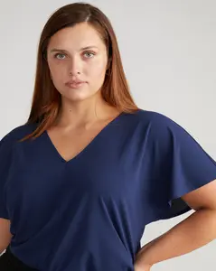 Lansbury Crepe Jersey Blouse - Brilliant Navy