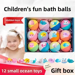 All Natural Plant Kids Play Infant Sensory Bath Fizzers, Ocean Figurines Hidden, Ideal For Baby Sweet Childhood