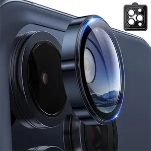 For IPhone 15 Pro Max Camera Lens Protector Tempered Glass Metal Ring Camera Full Cover For Iphone 15 Pro Max Accessories