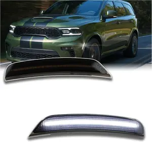 Smoked Lens LED Side Marker Lights Kit for Dodge Durango 2021-2025 White Front Turn Signal Lamps (2-Pack) Plug & Play Direct Replacement