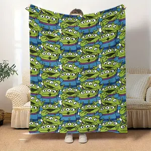 DISNEY CLASSIC Toy Story Alien Cartoon Patterned blanket warmth Four Seasons Comfort Perfect for sofa, Soft and comfortable Lightweight and warm