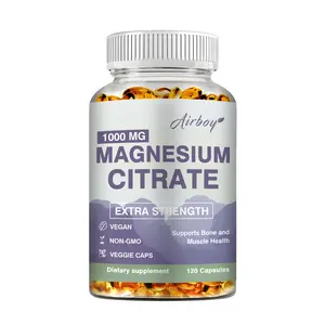 Magnesium Citrate 1000 mg - Maximum Absorption Magnesium Powder Capsules for Support of Muscle, Nerve, Bone and Heart Health, High Absorption Citrate Complex, Gluten Free, Non-GMO