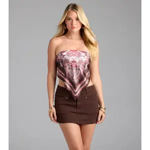 Go With The Flow Paisley Satin Scarf Top