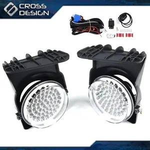 CROSSDESIGN 1Pair Full LED Fog Lights Lamps Assy Fit For 2003-2006 GMC Sierra 1500 2500 3500
