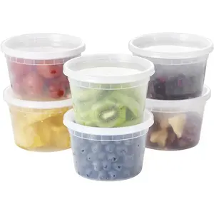 [48Set - 16oz.] Plastic Deli  Storage Containers With Plastic , Disposable togo containers for soup, Meal Prep,  |  | Stackable | Leakproof | Microwave | Dishwasher | Freezer Safe