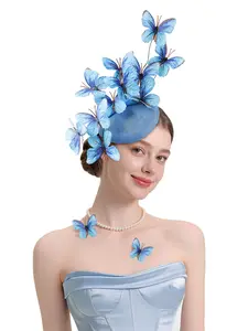 Butterfly Fascinator Design Hat Feather Decoration Tea Party Hat Monarch Butterfly Headband Fascinators for Wedding Headband Accessory