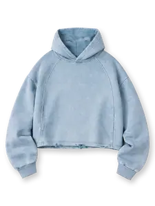Washed Blue - Cropped Hoodie