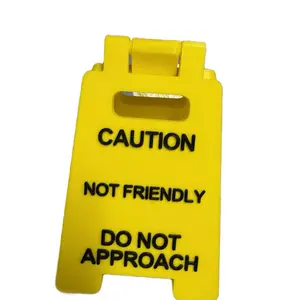 Caution Not friendly Sign for Desk - Yellow Sign with Black Text, Warning Message for Safety Awareness Therapy Rooms Labels