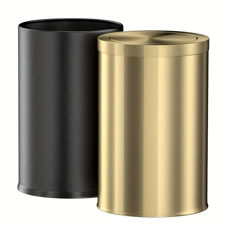 Stainless Steel Small Trash Can | 2.4 Gallon Compact Garbage Bin With Flipping Lid | Space Saving Modern Design | Easy To Clean & Durable | Perfect For Kitchen Bathroom Office Living Room | Trending Viral Home Essential Must Have