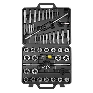 【Summervibes】VEVOR Tap and Die Set, 51-Piece SAE Sizes 1/4" to 1", with Coarse and Fine Thread Taps and Dies, Wrench, Carrying Case and Complete Accessories, Bearing Steel, for Threading and Rethreading Threads