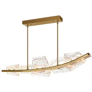 CWI Lighting Arcus LED 50 inch Brass Chandelier Ceiling Light 1711P50-5-624