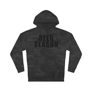 Beer Season Hoodie | Black Camo Pullover Sweatshirt | Unisex Fall Hoodie for Beer Lovers | Gift for Him | Tailgate & BBQ Ready