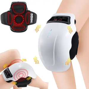 Wireless Heated Knee Massager with LED Touchscreen, Red Light Hot Compress , Airbag Wrap, 3 Vibration Modes & 3 Heating Levels Ergonomic Design for Comfortable Relaxation Knee Pain Tool Ideal Gift for Parents