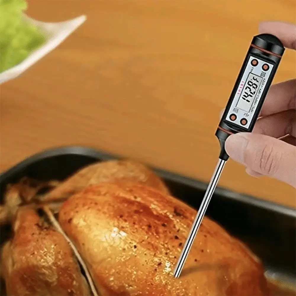Digital Food Cooking Thermometer, Readability with Button °C/°F , For Grill, BBQ, Steak, Sweets, Milk, Water, Smart Gadgets Kitchen Accessories, 2024