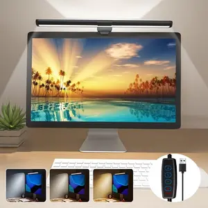 Adjustable LED Screen Lamp, LED Reading Light Bar, USB Monitor Light Bar with 3Colors Adjustable, LED Cabinet Light Bar, Ideal for Monitor Backlighting, Fill Lighting, Cabinet Illumination, Live Streaming, Gaming, Reading