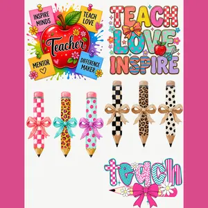 Teacher Gang Sheet - Premade DTF Gang SheetPrints for Adult Small to XL Shirt Sizes - Perfect for Teaching and Inspiring