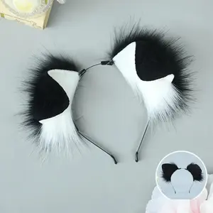 Halloween Dog Ear Tail Set  Cosplay Accessories Costume Plush Realistic Animal Ears Tail for Anime Party Cute Pet Role Play