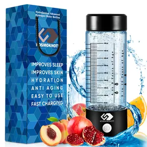 Kosmoknott Marked Hydrogen Water Bottle Generator Hydrogenius by Kosmoknott | 3500 ppb Hydrogen Water Machine with Clear Markings | Improves Sleep & Skin, Fast Charging, Leak-Proof Design Drinkware Tumbler Portable Bottled Reusable Washable