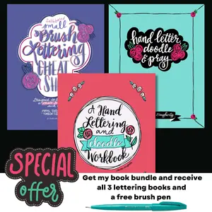TRIO Lettering Book Bundle with a Brush Pen