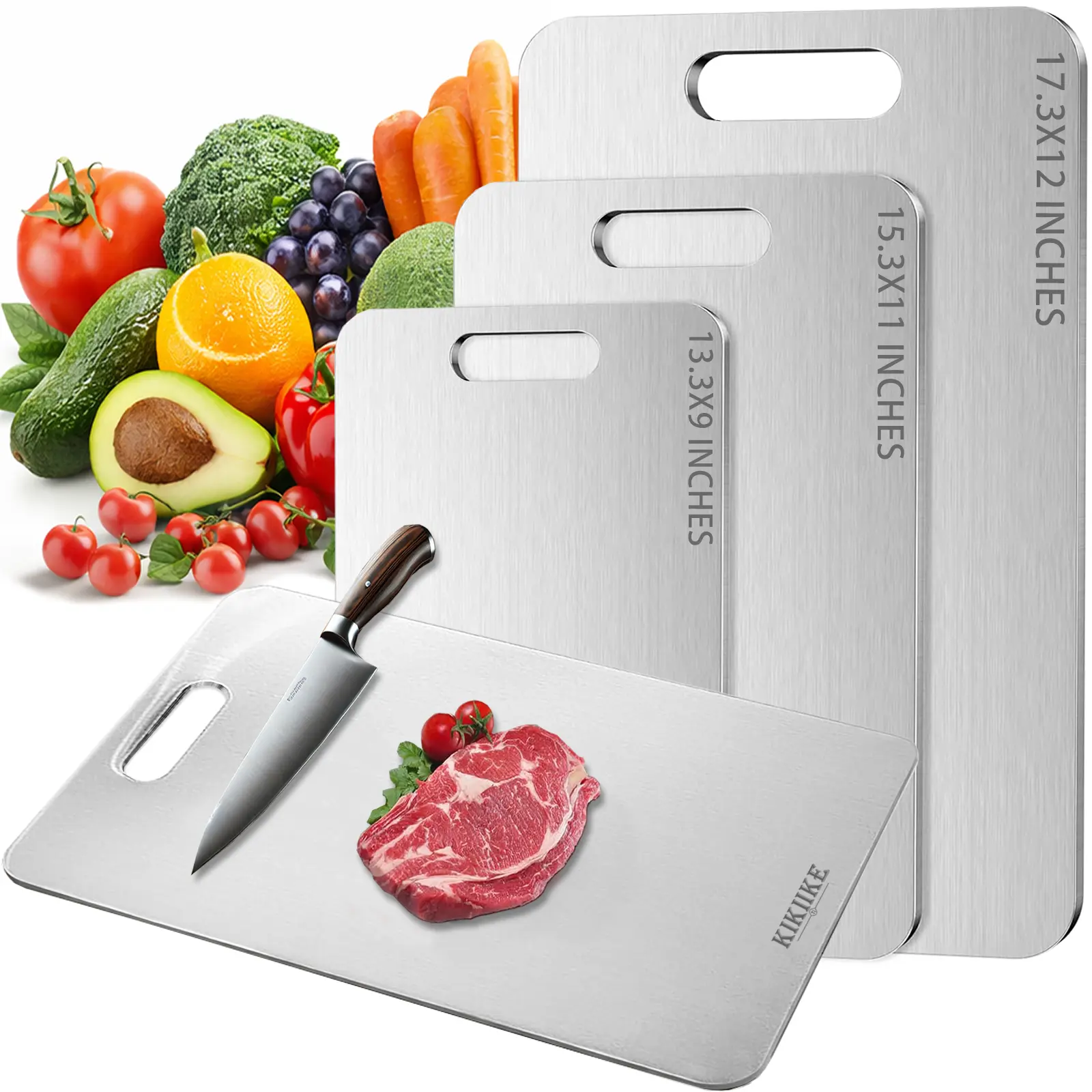 Titanium Cutting Board New Upgrade 100% Pure Titanium Cutting Boards for Kitchen - Double-Sided Food-Grade Chopping Board Anti-pollution Durable and easy to clean